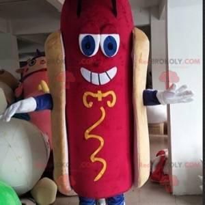 Reusachtige hotdog-mascotte. Fastfood-kostuum - Redbrokoly.com